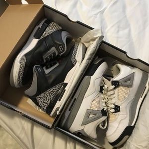 Black Cement 3s & White Cement 4s Jordan